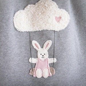 Embroidery file rabbit on cloud swing 13x18 Doodle image 3