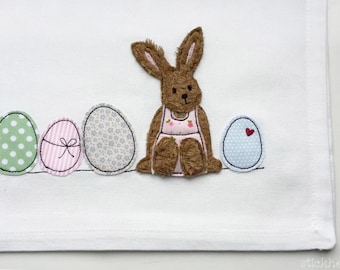 Embroidery file bunny girl with Easter eggs 18x30 Do...