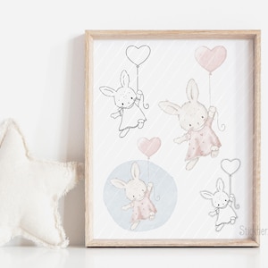 Fichier traçage & laser, Digistamp Petit lapin sur le ballon coeur