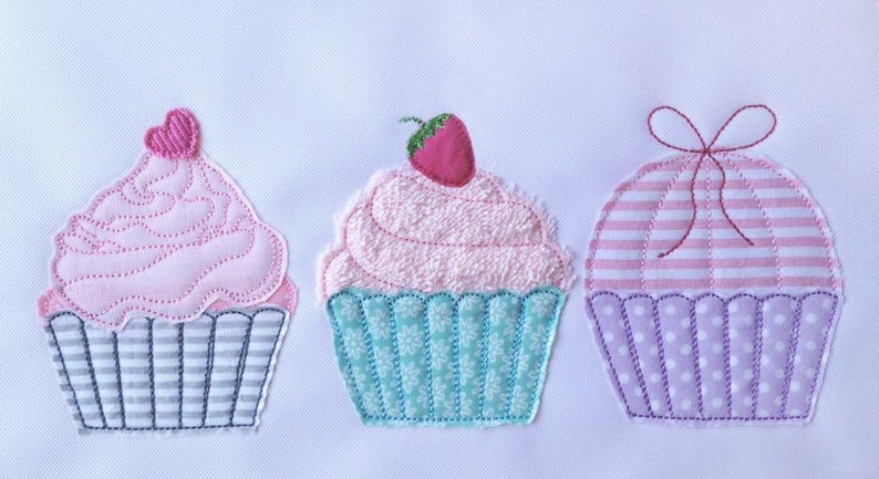 Embroidery file cupcakes 10x10 doodle muffin cake image 1