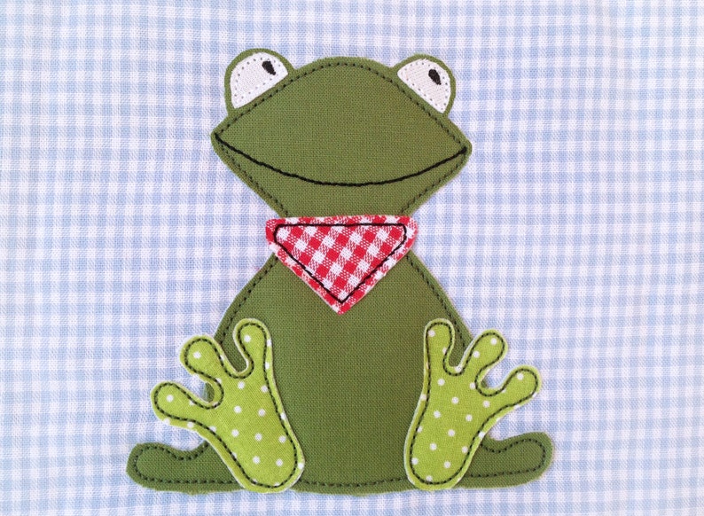 Stickdatei Fridolin Frosch 13x18 Doodle Frösche Bild 1