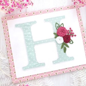 Large hand embroidery set: letters and numbers with flower tendrils image 6