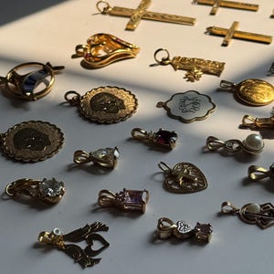 Vintage 10k-14k Plated and Filled Golden Charms Gold Filled and Plated, Stainless Steel Sterling Silver Various Metals