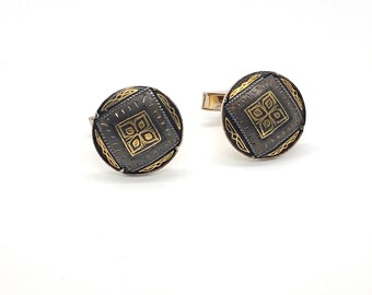Antique Groom Gift Brass Cufflinks Vintage Cufflinks Wedding Cufflinks Groomsmen Gift Husband Gift Leaf Cufflinks Dome Cufflinks