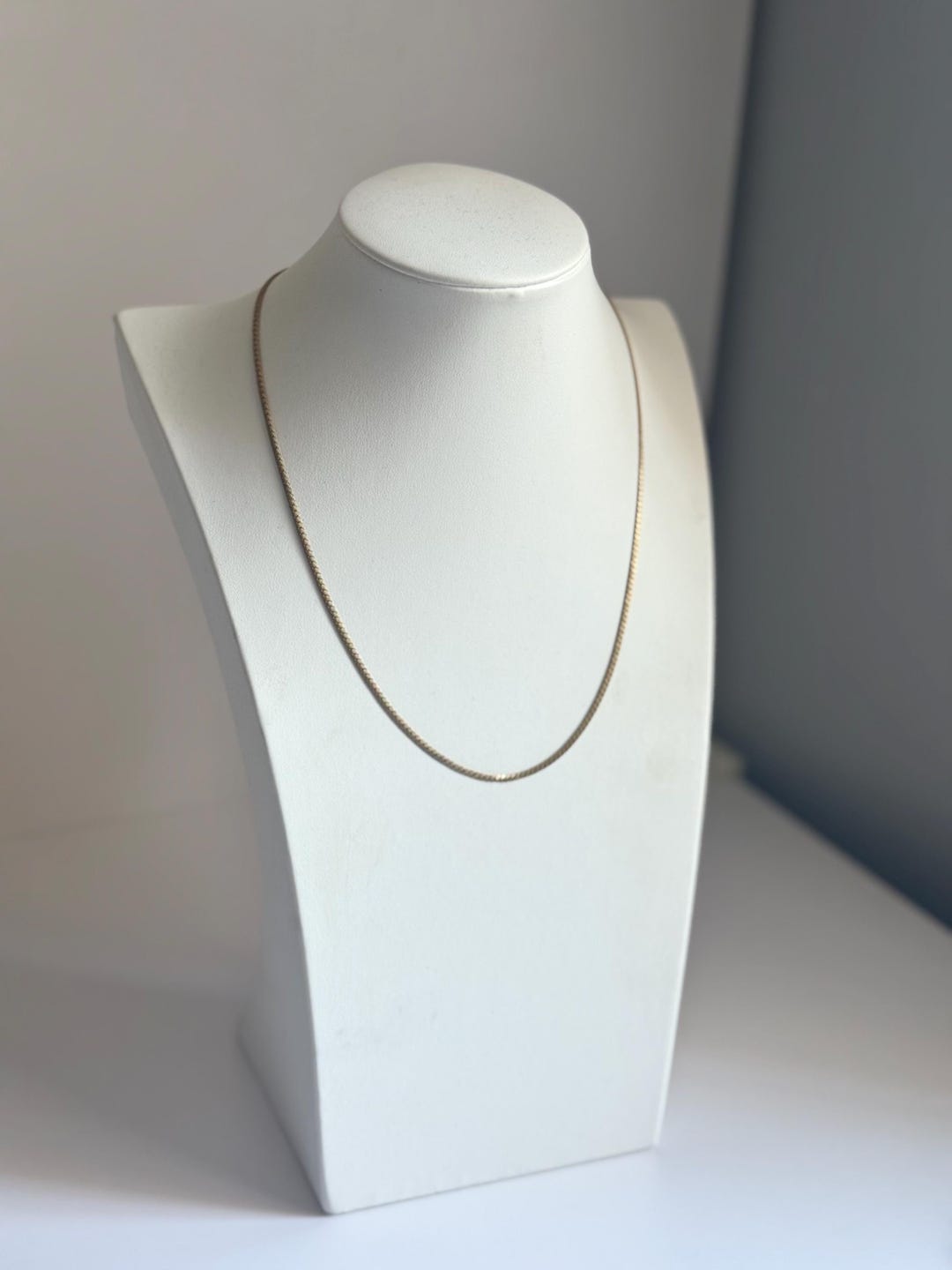 Vintage 12k Gold Filled Flat Snake Chain Necklace With Small ...