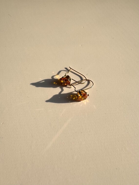 Vintage 14k Gold Filled Citrine Stud Earrings - Pierced Ear Jewelry for Women - Sustainable Fashion View 4