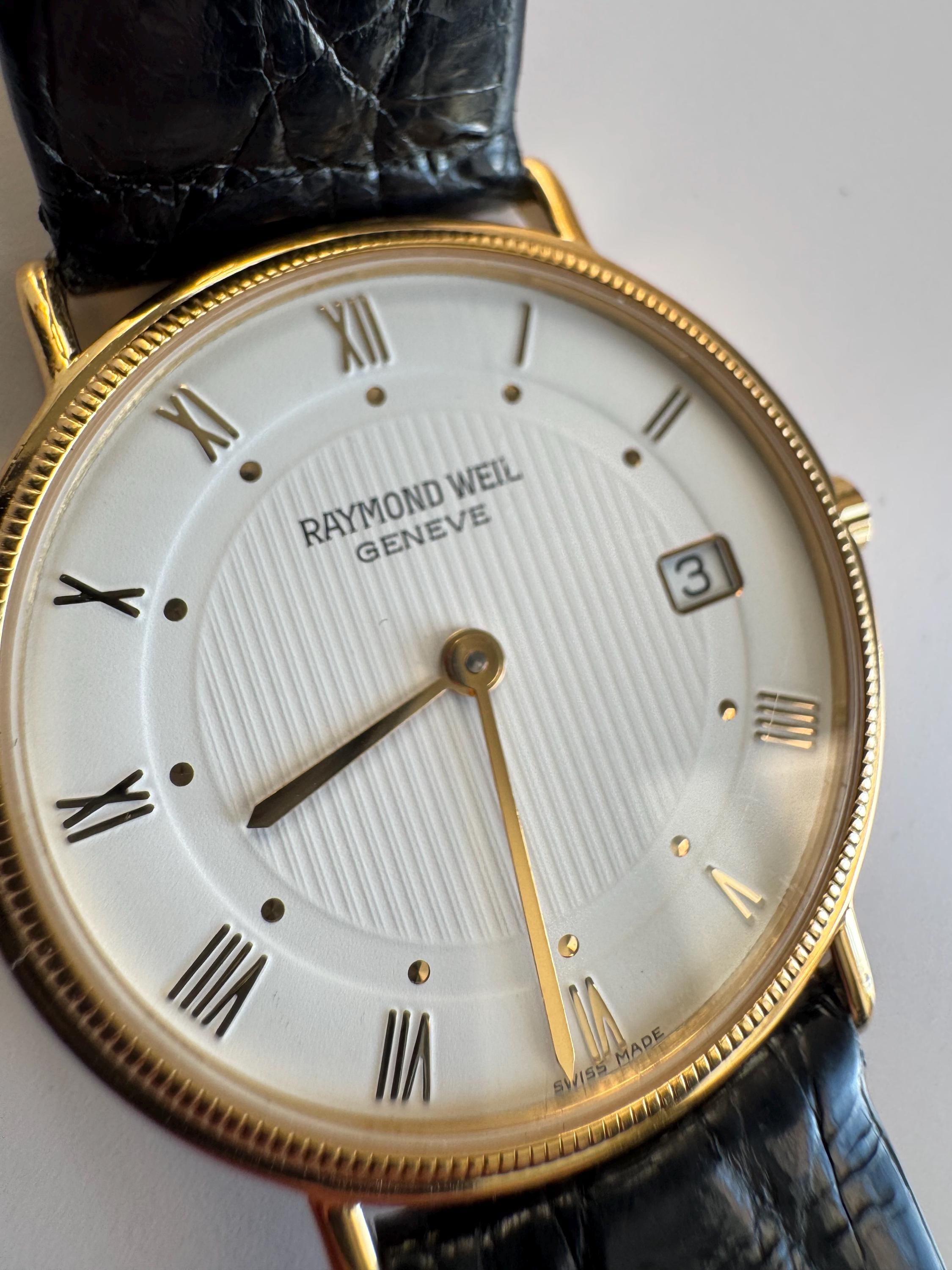 Vintage Raymond Weil Geneve 18k Gold Electroplated WR 10M 5514-1