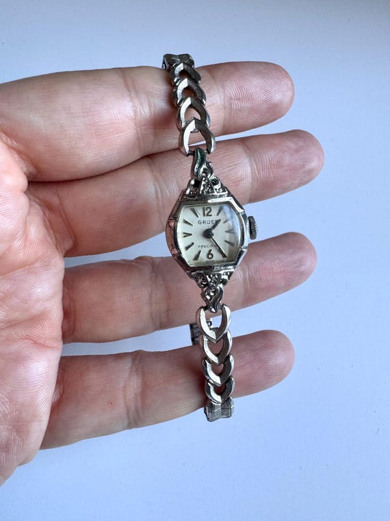 GRUEN VINTAGE WATCH WITH DIAMONDS FACE Vintage Gruen Diamond Women main image 4
