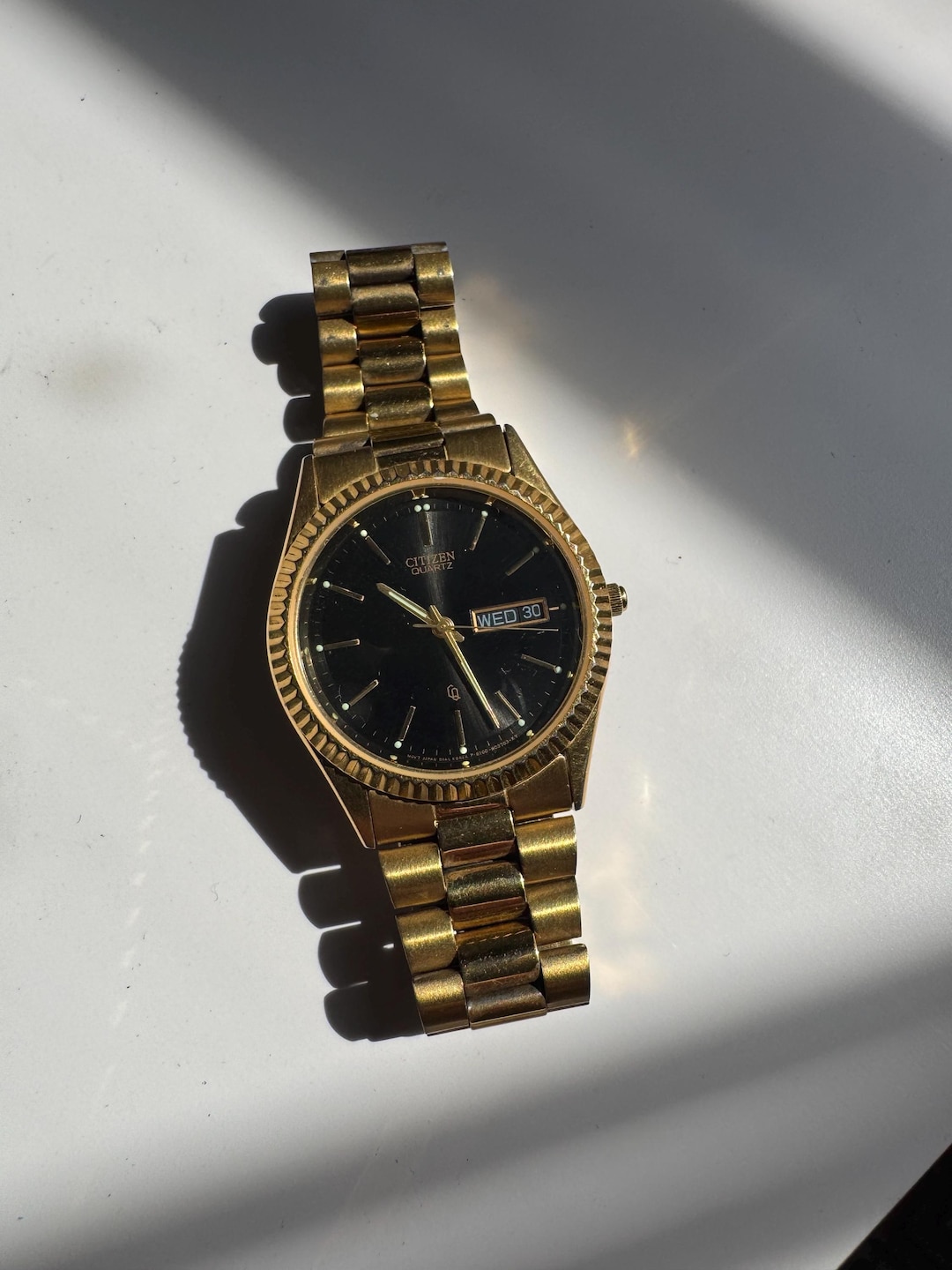 CITIZEN アナデジ 腕時計 CTZ-B8024 ゴールド Citizen Calendrier Men's Eco-Drive Diamond Bezel Watch | CITIZEN