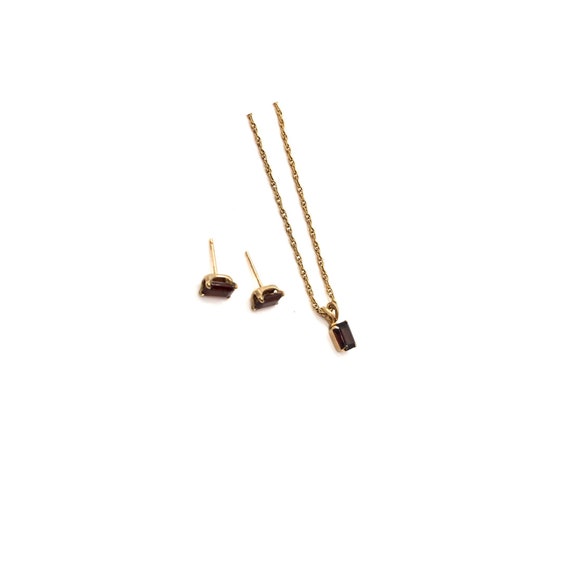 Vintage Garnet Jewelry Set | Delicate Garnet Neckl