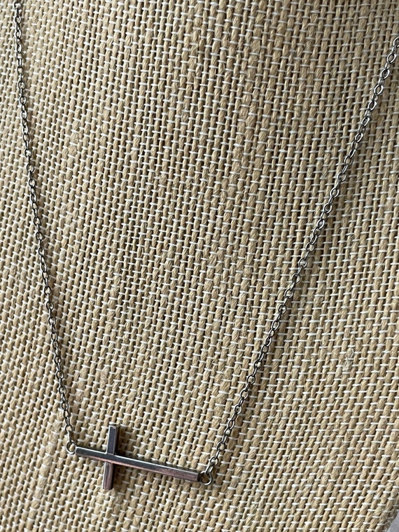 Vintage Sterling Silver Cross Necklace | 925 Ster… - image 2
