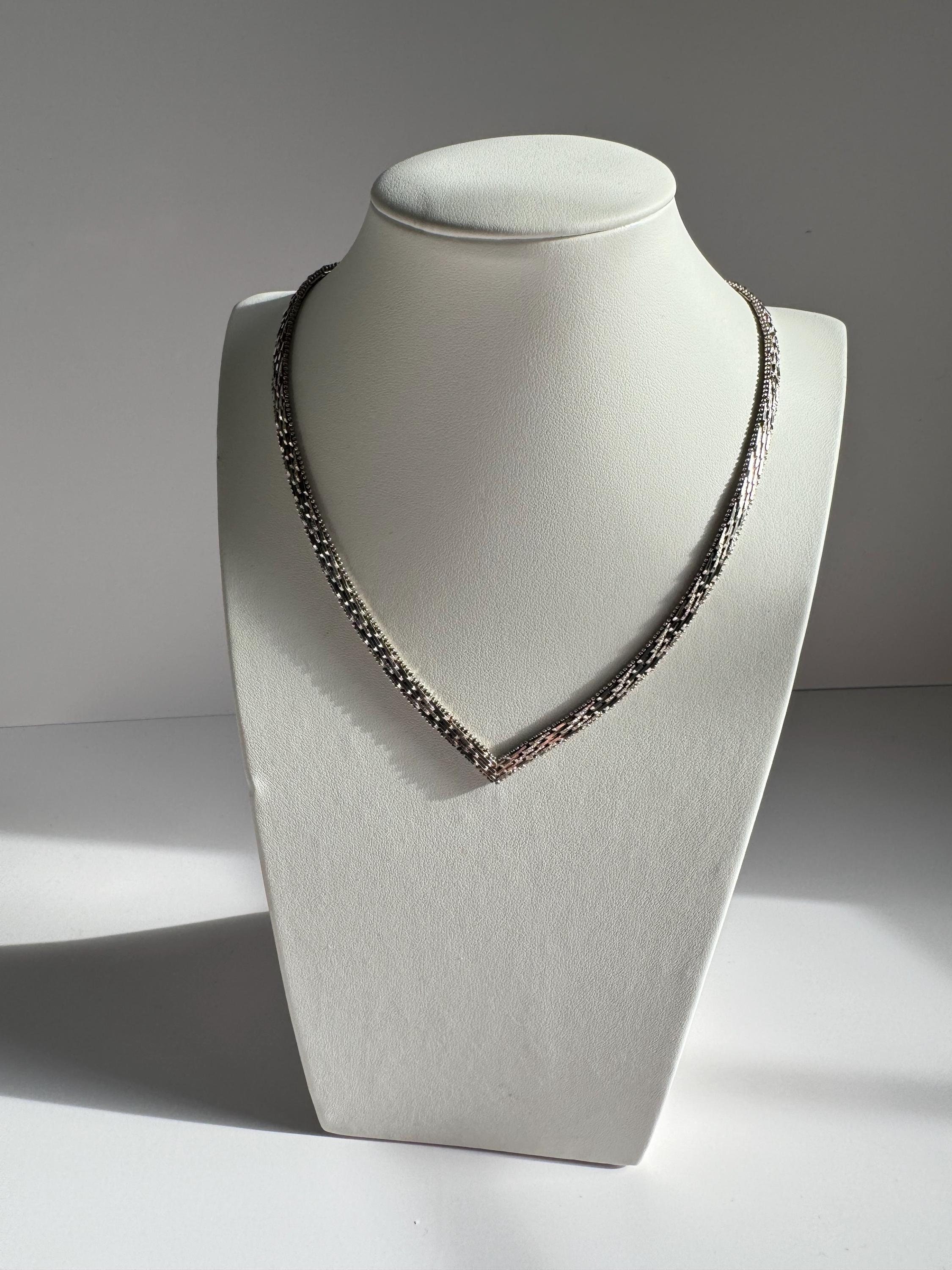Herringbone Chain Necklace For Women Italian 925 Sterling Silver 