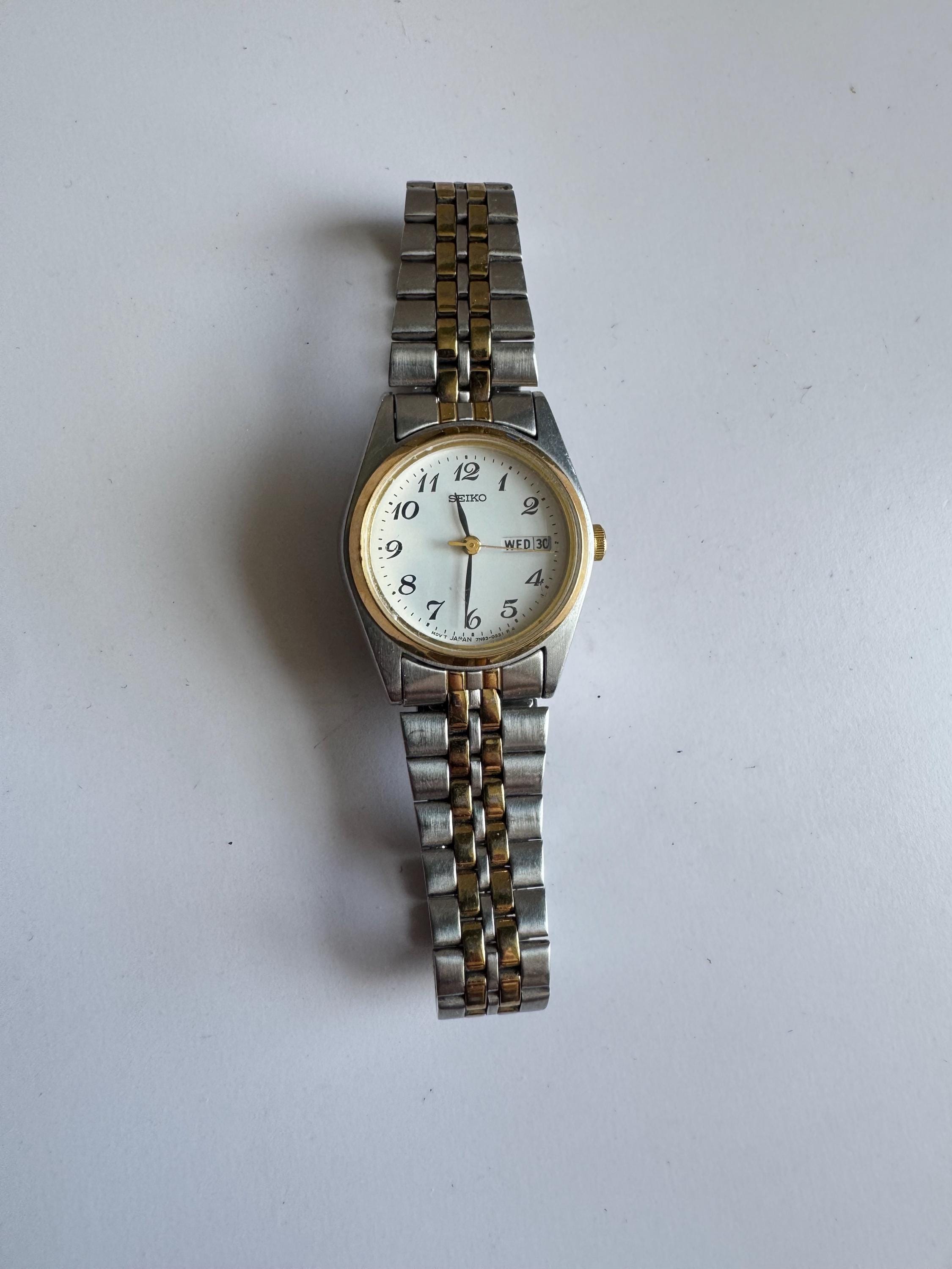 美品 SEIKO TYPE2 DAY DATE Vintage Watch Seiko Type 2 Quartz 7123 Stainless Steel Day Date Vintage