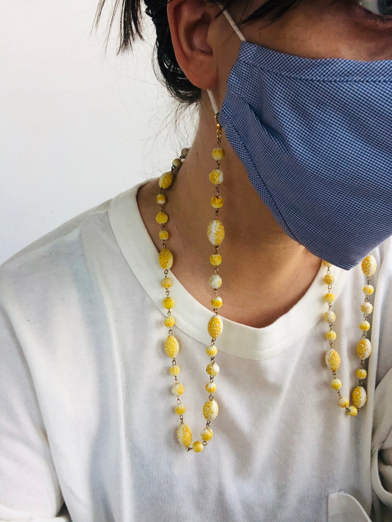 Face Mask Necklace Beaded Mask Holder Detachable Necklace Etsy