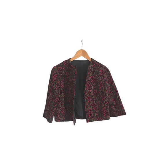 Vintage Bolero Jacket | Upholstery Fabric Coat | F