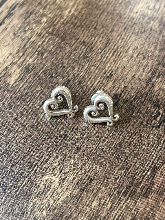 Sterling Silver Heart Stud Earrings | Sterling Ear