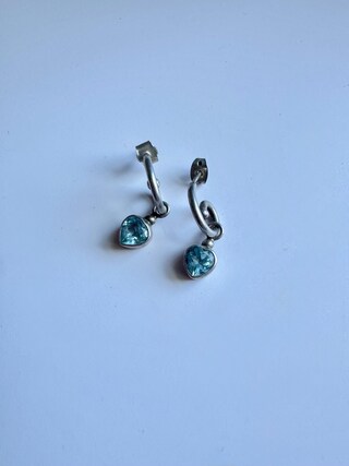 Orecchini A Cuore In Argento Sterling 925 Con Topazio Blu - 9x7 Mm - Anallergici, Idea Regalo