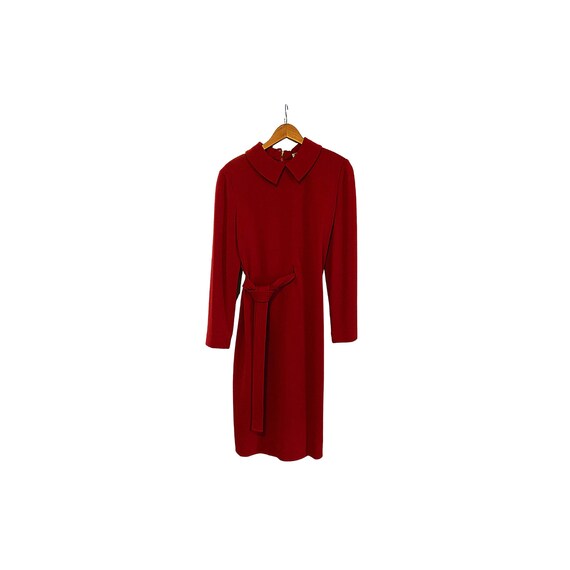 70s Solid Red Wool Bill Blass Dress | Bill Blass D