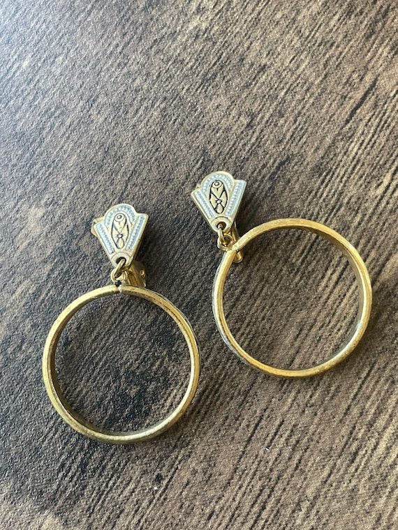 Damascene Clip On Hoop Earrings | Damascene Earrin