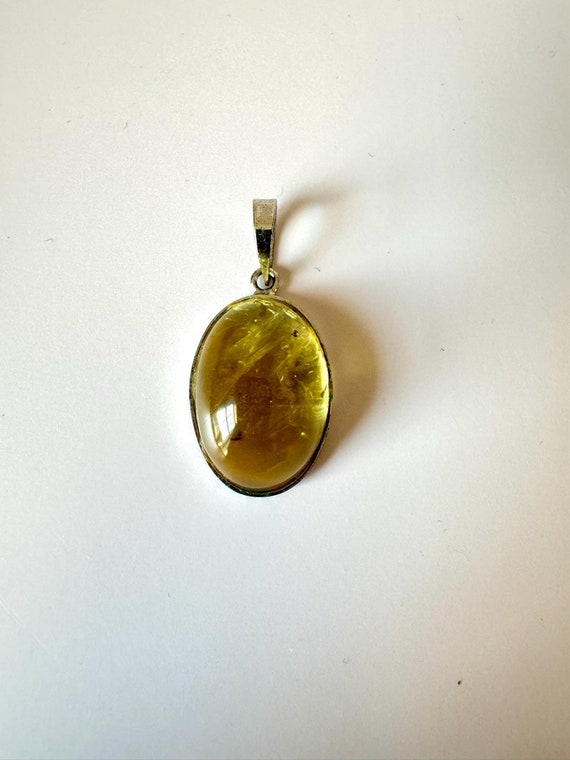 Incredibile Ciondolo In Ambra Baltica Color Miele In Argento - Foto 7