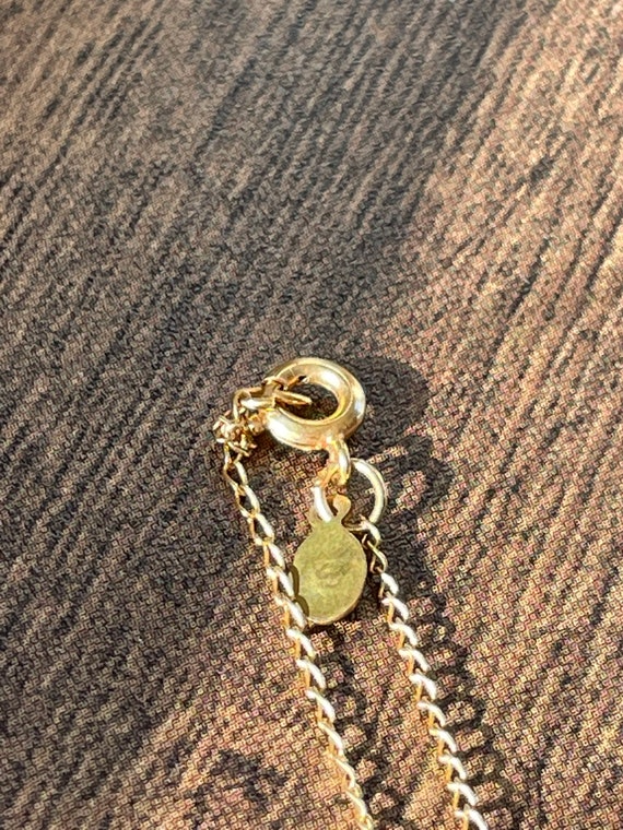 Vintage 12K Gold Filled Necklace with Flower Pend… - image 8
