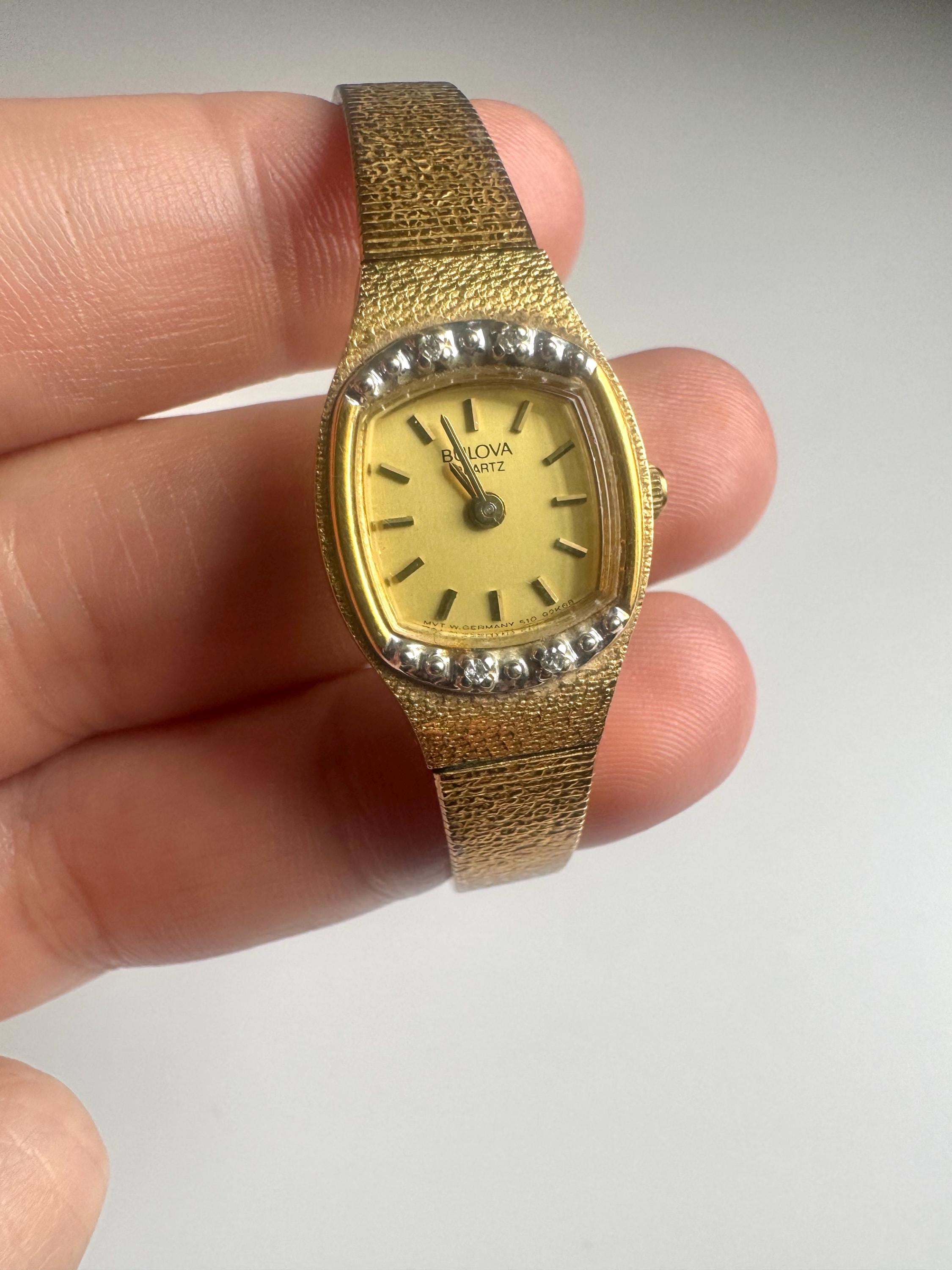 Bulova Ladies Watch RARE Vintage Diamonds Gold-Tone Bracelet 1968 Inscription Rare ! Vintage Ladies Watch Collectible Bulova- Octagon  main image 3