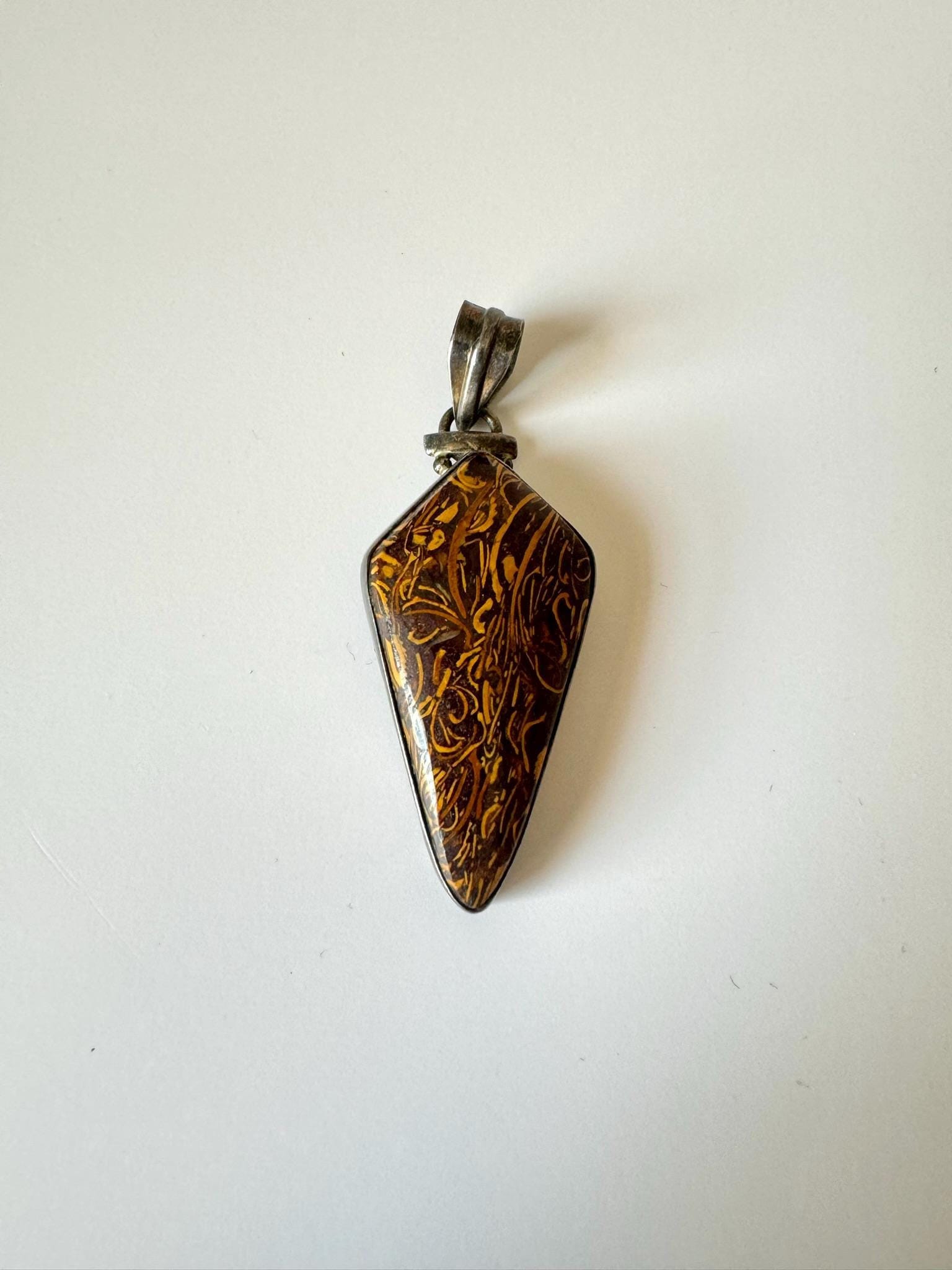 Pendentif En Argent 925 Avec Ammonite Fossile - Fait Main En Inde - Neuf