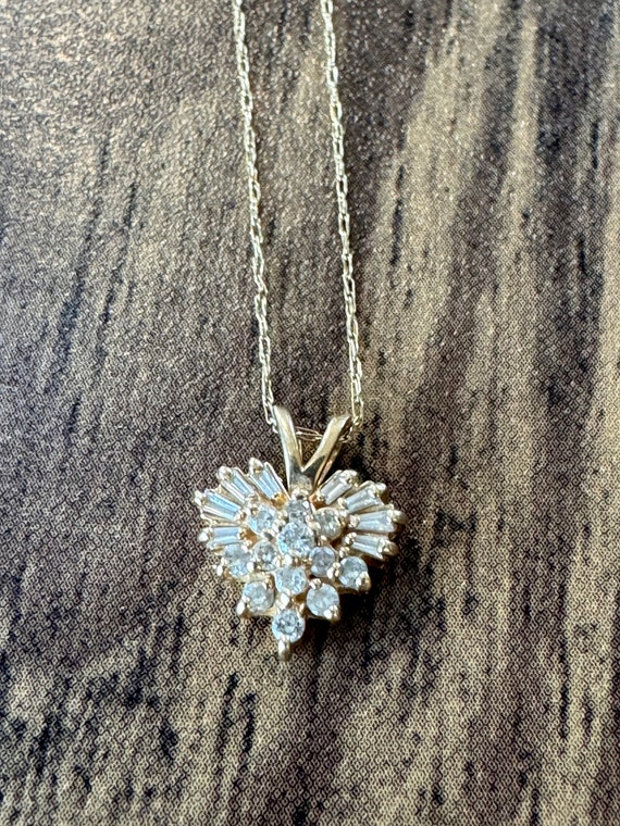 14k Yellow Gold Diamond Heart Pendant on Thin 10k 