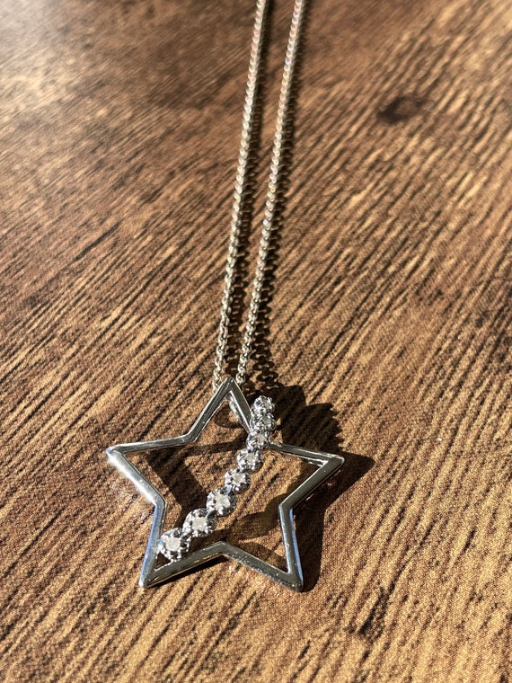 Vintage Sterling Silver Star Necklace | 925 Sterl… - image 5