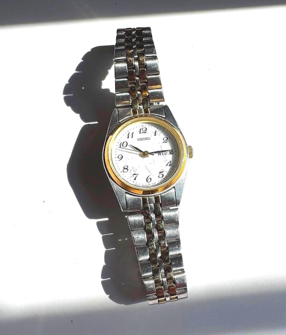 美品 SEIKO TYPE2 DAY DATE Vintage Watch Vintage Seiko Two-tone Day-date Quartz Watch - Oyster Style