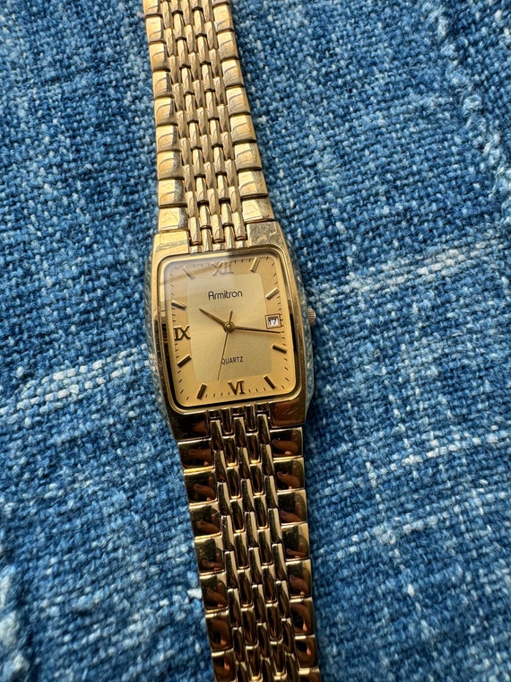 Vintage Armitron Gold Tone Quartz Analog Watch | N