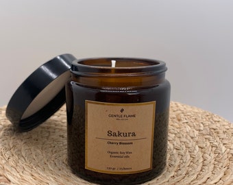 Sakura: Cherry blossom Organic scented soy wax candle