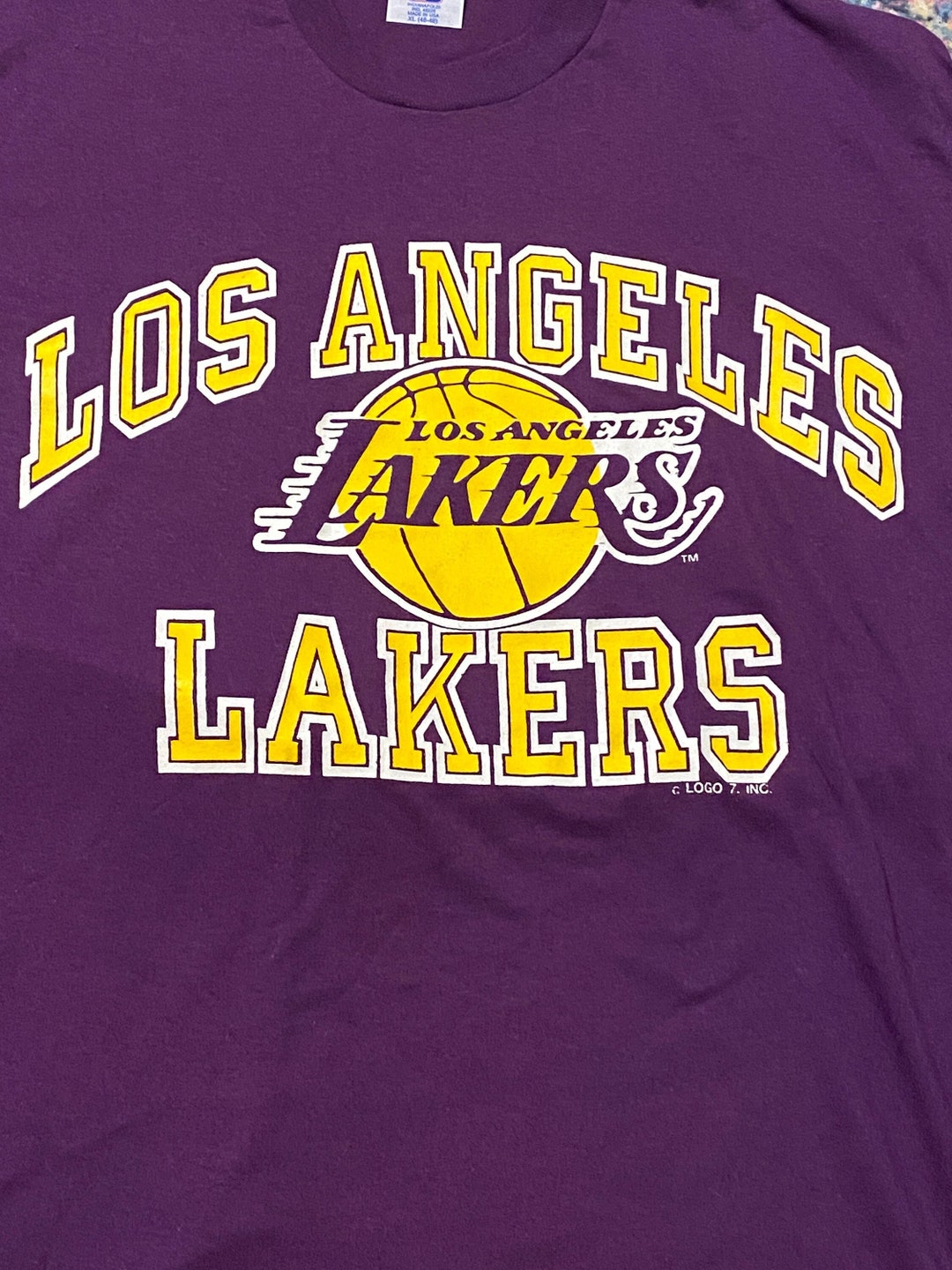 Vintage, Shirts, Vintage L A Lakers 98788 Back To Back Championship  Single Stitch Tshirt