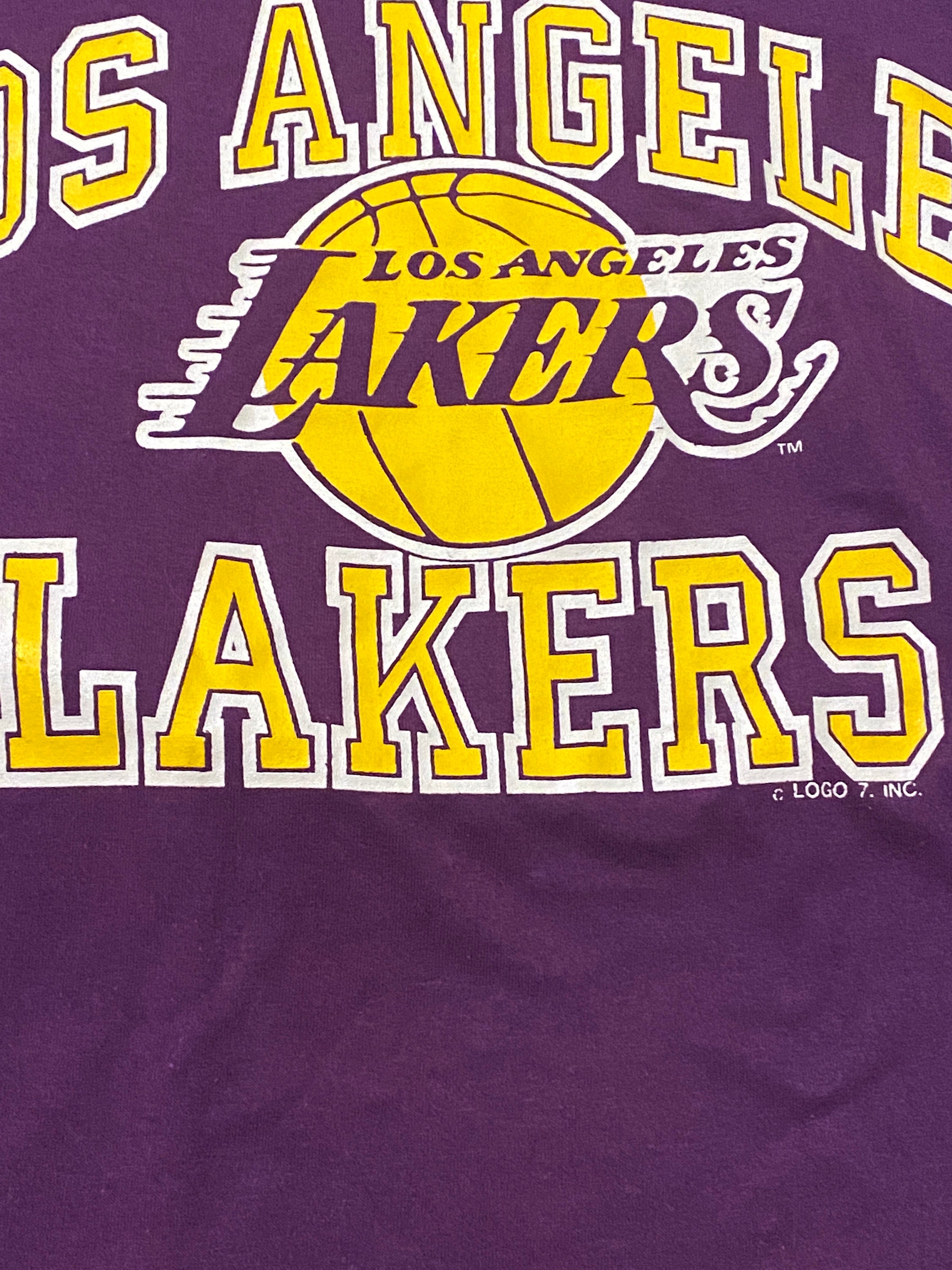 Vintage LA Lakers Shirt Large Washed Out Gray 90s Baggy Single-Stitch USA  Tee