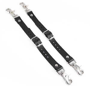 Suspender Attachment For Belt And Thigh Cuffs Black and Silver Spsb1BlkSlv