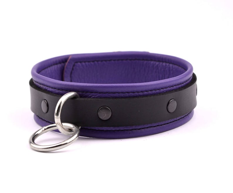 Purple leather collar Clearance