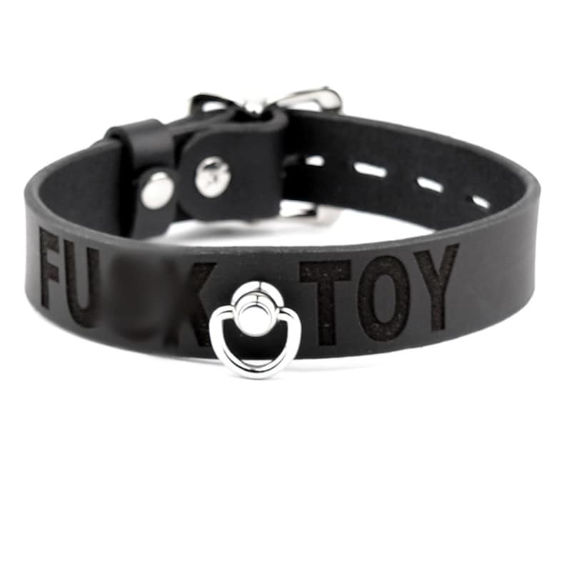 Personalisiertes Lederhalsband mit Gravur Kink BDSM Haustierspiel Choker Bild 1