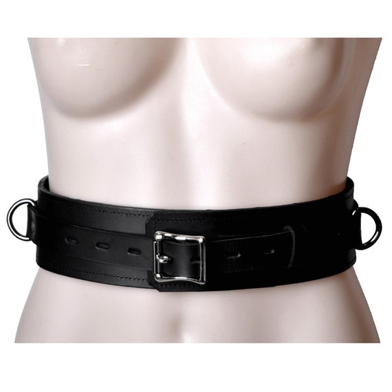 Genuine Leather Heavy duty Bondage Waist Belt with Waist Locking waist  trainer
