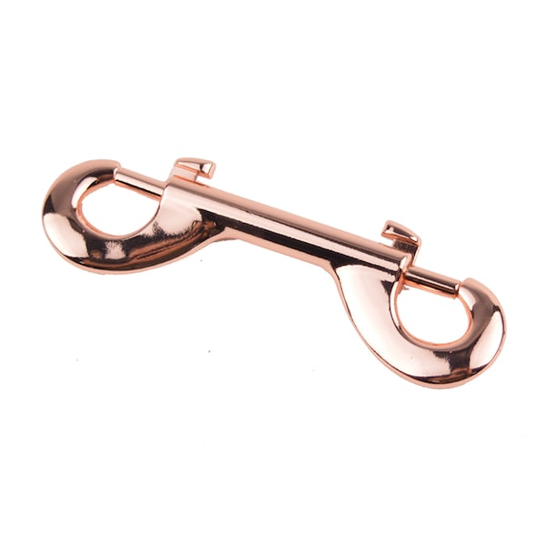 Rose Gold Double ended snap hook restraint bondage wrist and ankle connector steel HkDblRg