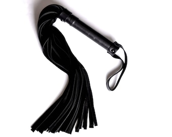 Deluxe Suede Leather Flogger - Black