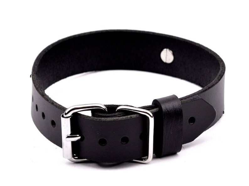 Black Leather /& Silver Love Heart Padlock Collar Handcrafted Leather BDSM Choker Mercy Industries Col25