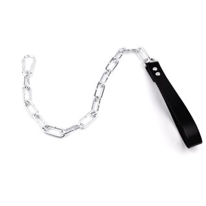 Ketting en leer prachtig handgemaakt 75 CM / 30&quot; riem Perfect voor bij onze halsbanden Zware kwaliteit Lsh2Blk