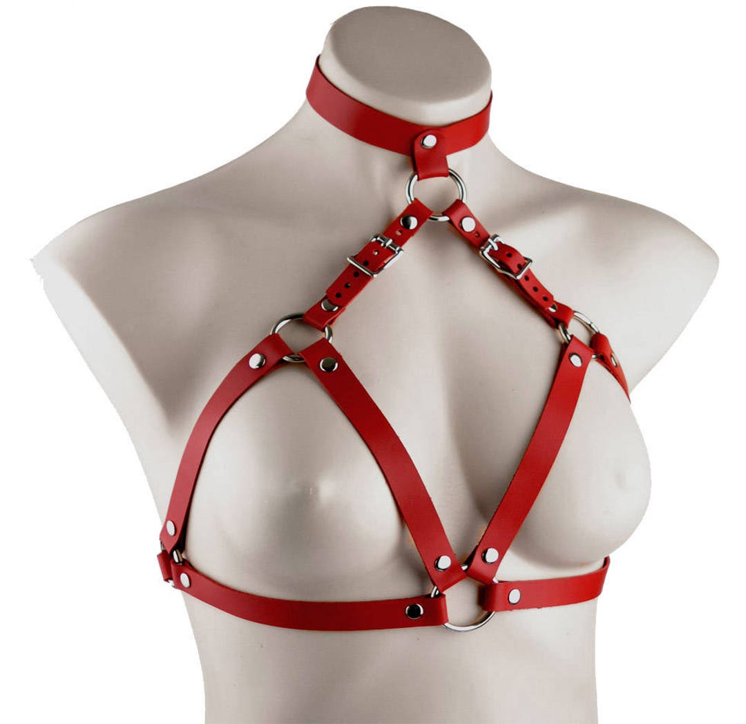 Red faux leather body harness - Better Than Your Ex