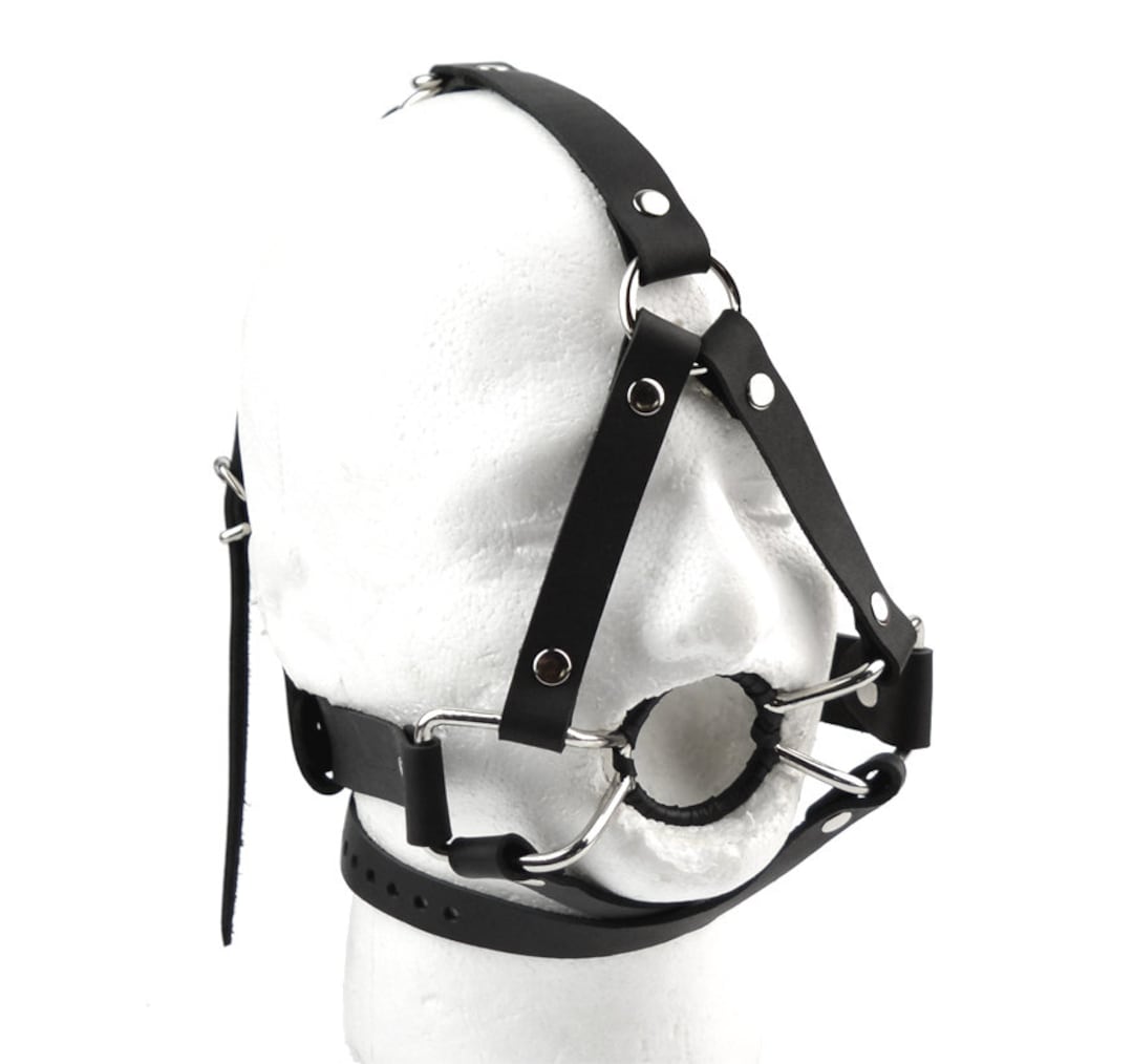 Bdsm Bondage Ring Gag Restraint OPEN MOUTH Head Harness Slave Roleplay