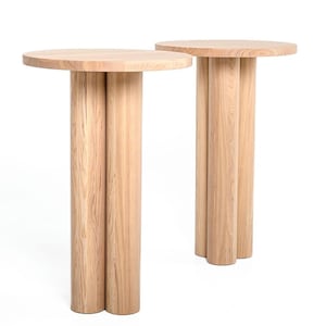 Mesa de bar de madera / Mesa de bar redonda / Mesa alta / Mesa de madera natural