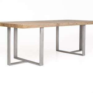 Dining Table | Custom Order Table | Modern Dining Table | Natural Wood | Oak and Stainless Steel Table