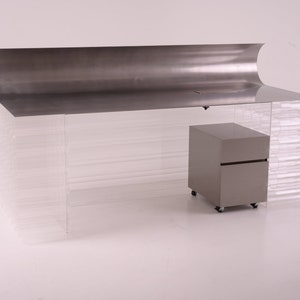 Modern Reception Desk | Transparent Reception Desk | Custom Reception Desk | Front Desk | Steel Counter