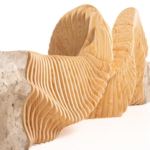 Modern Lobby Bench | Wavy Bench | Furniture for Modern Spaces | Furniture for Reception | Statement Piece