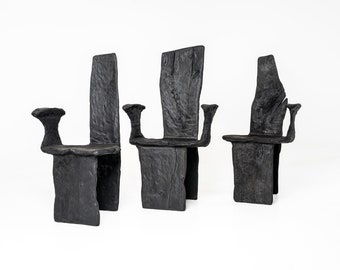 Black Oak Chair | White Oak Chair | Hand-carved Seating | Custom-made Design | Luxury Handcrafted Seating