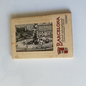 Postales vintage de España - Sobre original - Paisajes de Barcelona de los años 50 - Set de 10 postales en blanco y negro - Recuerdos de viajes retro